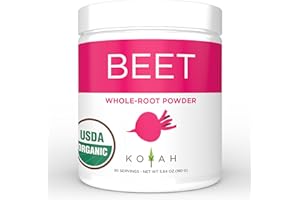 KOYAH - Organic USA Grown Beet Powder (1 Scoop = 1/2 Beet): 30 Servings, Freeze-Dried Beetroot, Whole-Root Powder, Add to Water, Juice or Smoothies.