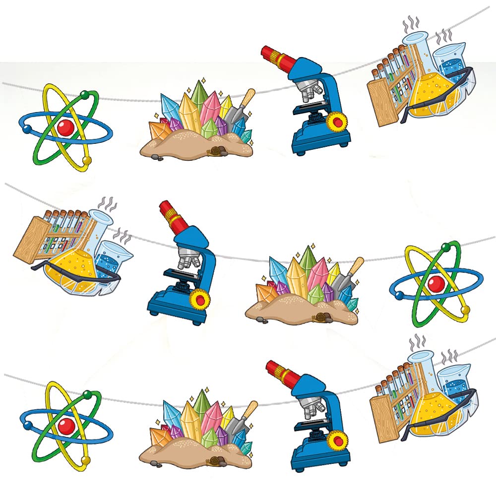 AK Giftshop Science Mix Bunting Party Decorations - 12pcs / 2.5m Ribbon