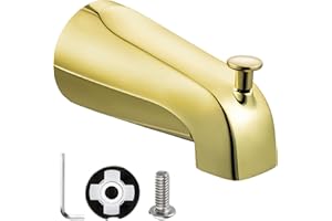 Enhon Slip On Diverter Tub Spout Compatible with Kohler GP85556, Bathroom Shower Bathtub Faucet Spout Replacement Fits 1/2'' Copper Water Tube, 5/32'' Hex Wrench Included (Polished Brass,1 Pack)