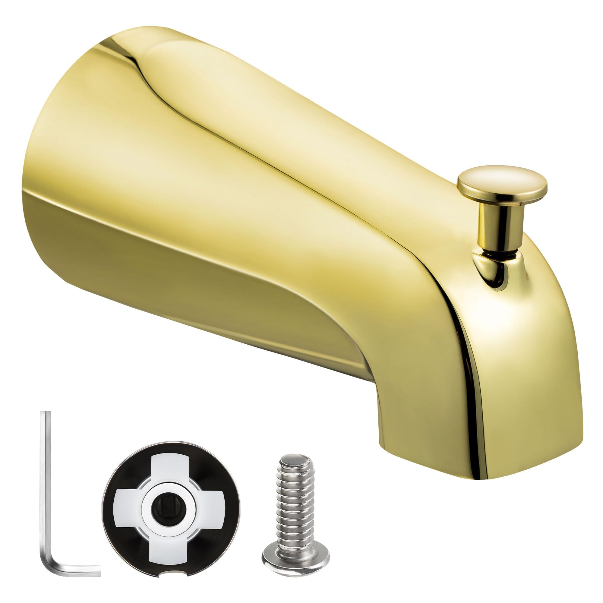 Photo 1 of Enhon Slip On Diverter Tub Spout Compatible with Kohler GP85556, Bathroom Shower Bathtub Faucet Spout Replacement Fits 1/2'' Copper Water Tube, 5/32'' Hex Wrench Included (Polished Brass,1 Pack)