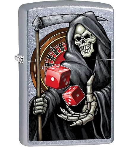 Zippo Anne Stokes Reaper Candle Lighter - Black Matte Gothic Design Pocket Lighter