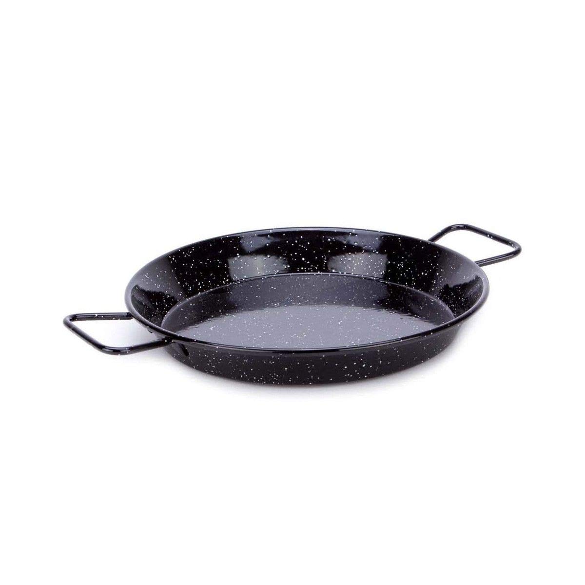 Garcima La Ideal Enamelled Steel Paella Pan 38cm, Black