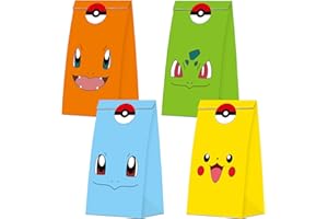 BCHOCKS 28 PCS Game Theme Birthday Party Candy Gift Bags for Pocket Monster Party Supplies Birthday Party Decorations - Party Favor Goody Treat Candy Bags for Game Kids Adults Birthday Party Decor