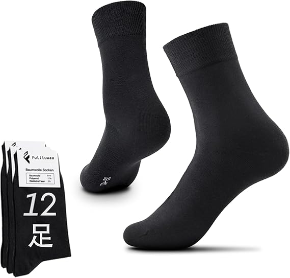 Amazon Co Jp 靴下 メンズ ビジネスソックス 12足 綿 通気抜群 四季適用 プレゼント ブラック 12 L 25cm 27cm 服 ファッション小物