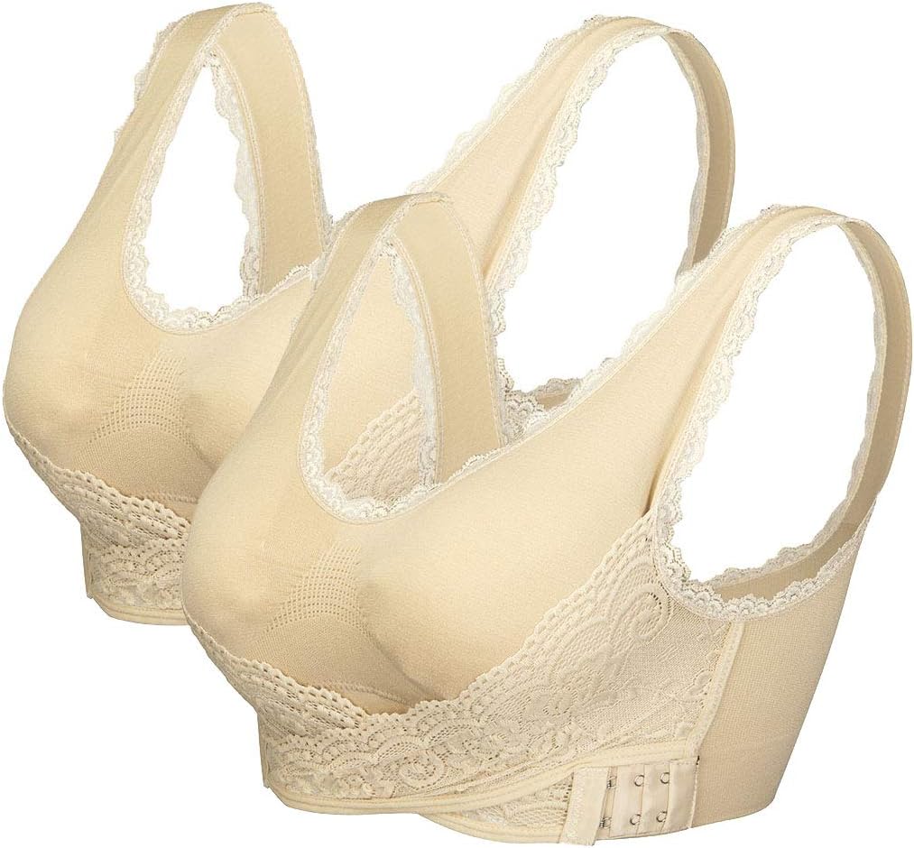 SAYFUT Women Seamless Cross Front Side Buckle Lace Sports Bras Workout Gym Activewear Bra