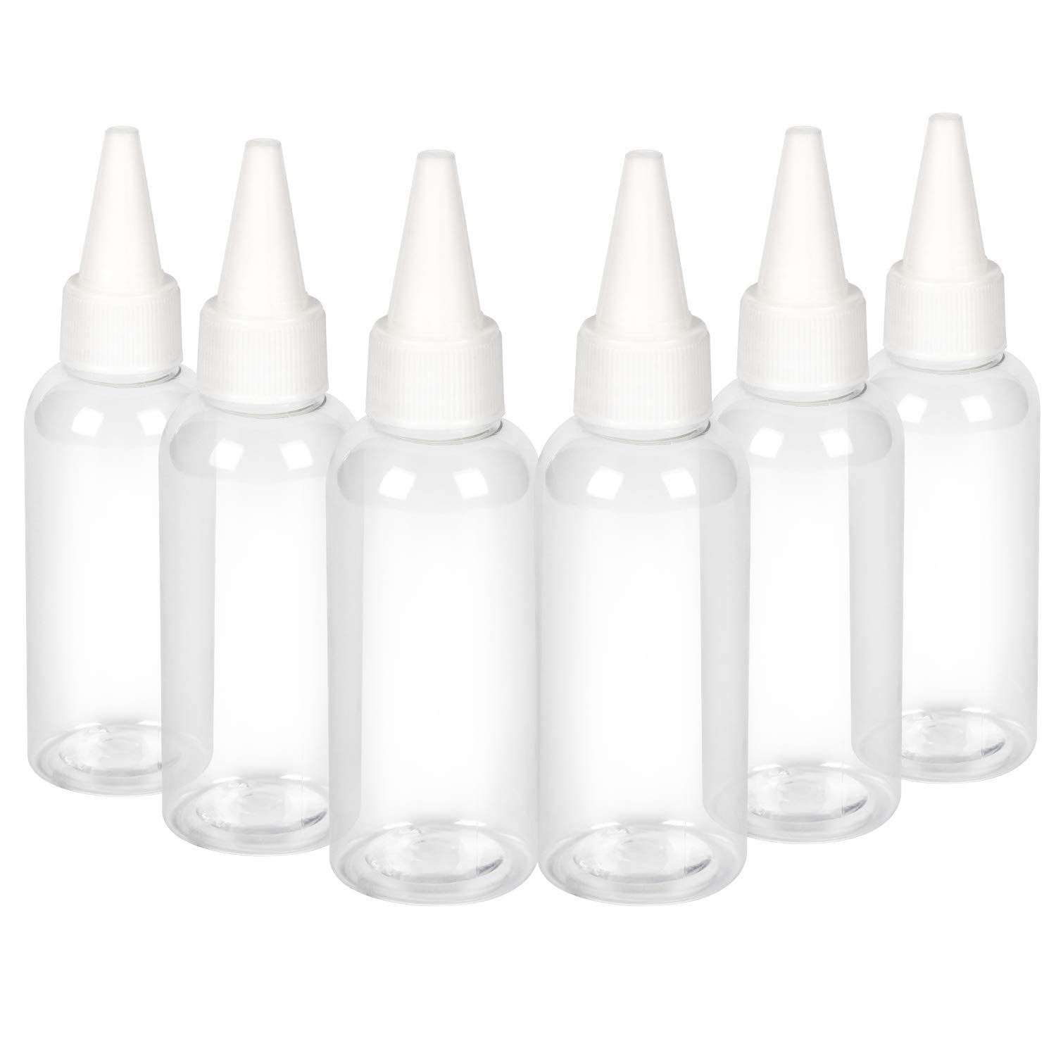 Photo 1 of TrendBox 2oz / 60ml Plastic Bottle Pointed Mouth Top Cap for Essential Oils, Liquid - 6 Pack