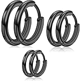 Yolev 316L Surgical Stainless Steel Small Hoop Earrings 8mm 10mm 12mm Hypoallergenic Thin Hoop for Hypoallergenic Cartilage Earrings Lightweight Small Hoop Earrings