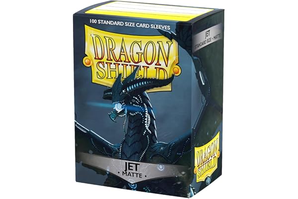 Dragon Shield Standard Size Sleeves – Matte Jet 100CT - Card Sleeves are Smooth & Tough - Compatible with Pokemon, Yugioh, &