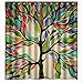 Colorful Big Tree Shower Curtain Bath -Tree of Life Fabric Waterproof Digital Printing Polyester YIGER with Adjustable Hook 70.86×70.86 Inch