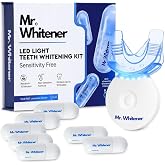 Mr.Whitener LED Teeth Whitening Kit with 8 Refill Teeth Whitening Gel Pods 33.6ml, Dentists Recommended, Enamel Safe, Professional Pap Tooth Whitener for Sensitive Teeth, Remove Teeth Stains