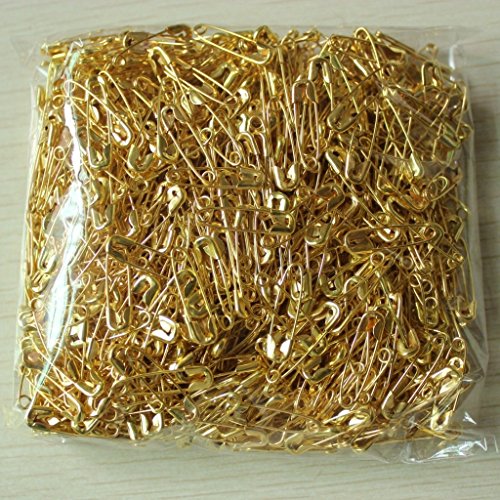 Dealglad Exquisite Small 19mm Metal Sewing Clothing Accessories Trimming Fastening Safety Pins (Gold, 2000Pcs)