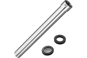 HOMYEP Shower Arm Extender, 8 Inch Wall Mount Extension Arm for Rainfall and Handheld Shower Head, Female to Male NPT 1/2 Inch Straight Extender Pipe Arm, Polished Chrome