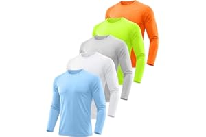 ZITY Long Sleeve T Shirts for Men 5 Pack UPF 50+ Sun Protection Tee Shirt Moisture Wicking Sports Gym Top for Workout Running