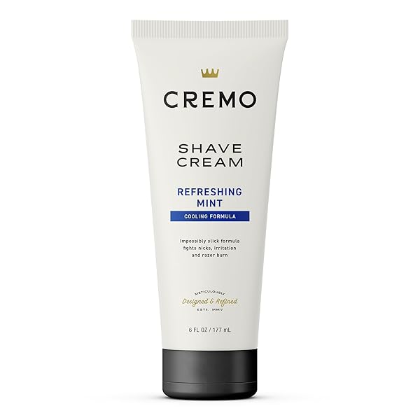 CREMO SHAVING CREAM, BARBER GRADE COOLING SHAVE CREAM, ASTONISHINGLY SUPERIOR ULTRA-SLICK SHAVING CREAM FOR MEN, FIGHTS NICKS, CUTS AND RAZOR BURN, 6 FL OZ