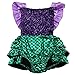 One opening Baby Girl Sequins Mermaid Bodysuit Romper Jumpsuit Outfit Sunsuit Clothes (12-18 Months, Purple&Green)