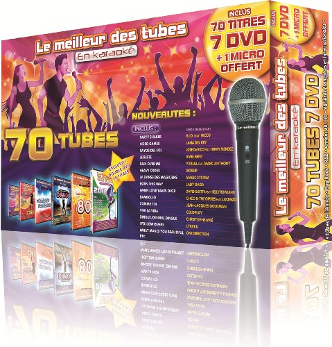 Coffret 7 dvd 70 tubes en Karaoké + 1 micro