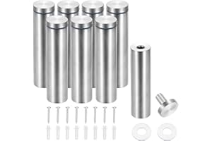 PATIKIL 1" x 4" Standoff Screws, 8 Pack Stainless Steel Wall Mount Sign Standoffs Mounting Hardware Advertising Nail for Hanging Acrylic Picture Frame, Silver