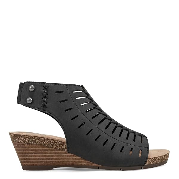 EARTH® WOMEN’S HANA3 WEDGE SANDAL, BLACK 001, 10 M