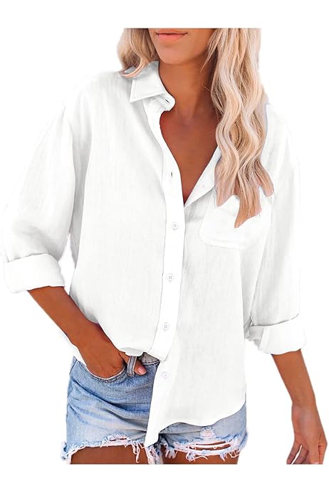 Amazon.com: Michael Stars Women's Ernie Button Down with