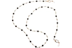 DOITOOL Rhinestone Glasses Chain Anti-lost Metal Eyeglass Lanyard Strap for Women Black Eyewear Accessory