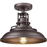 FEMILA 1-Light Semi Flush Mount Light Fixture, 12" Farmhouse Outdoor Ceiling Light for Hallway, Porch, Laundry, Foyer, Oil Ru
