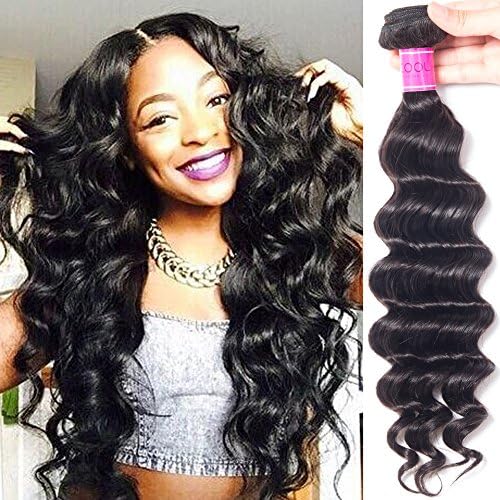 RECOOL 10A Brazilian Hair Loose Deep Wave Bundles Real Good Quality Hair Wet and Wavy Human Hair Extensions Virgin Curly Hair Bundle Deals Natural Color(12 14 16)