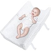 YENING Waterproof Baby Diaper Changing Pad for Dresser with Washable Cover Contoured Changing Table Pad 31.5" x 16" White