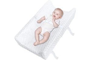 YENING Waterproof Baby Diaper Changing Pad for Dresser with Washable Cover Contoured Changing Table Pad 31.5" x 16" White