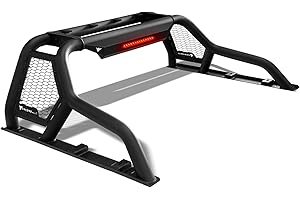 Armordillo CR1 Roll Bar Chase Rack For 1/2 Ton Full Size Truck|LED 3rd Brake Lights|04-24 F150 F-150|07-18 Silverado Sierra 1500|07-24 Tundra|04-24 Titan|19-24 Ram 1500|8710951 Chase Bar - Matte Black