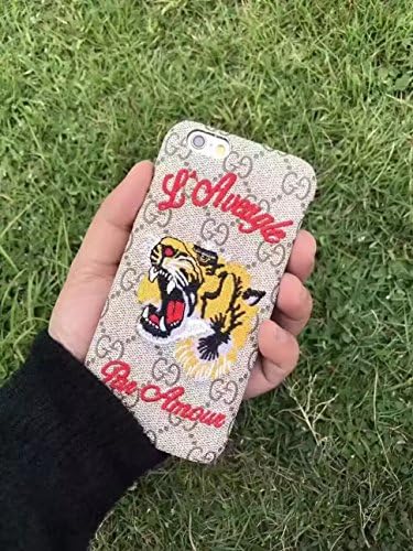 iPhone7/8 Plus --US Fast Deliver Guarantee FBA-- Luxury PU Leather x Embroidery Style Case Cover for Apple iPhone 7 Plus iPhone 8 Plus Only (Tiger)