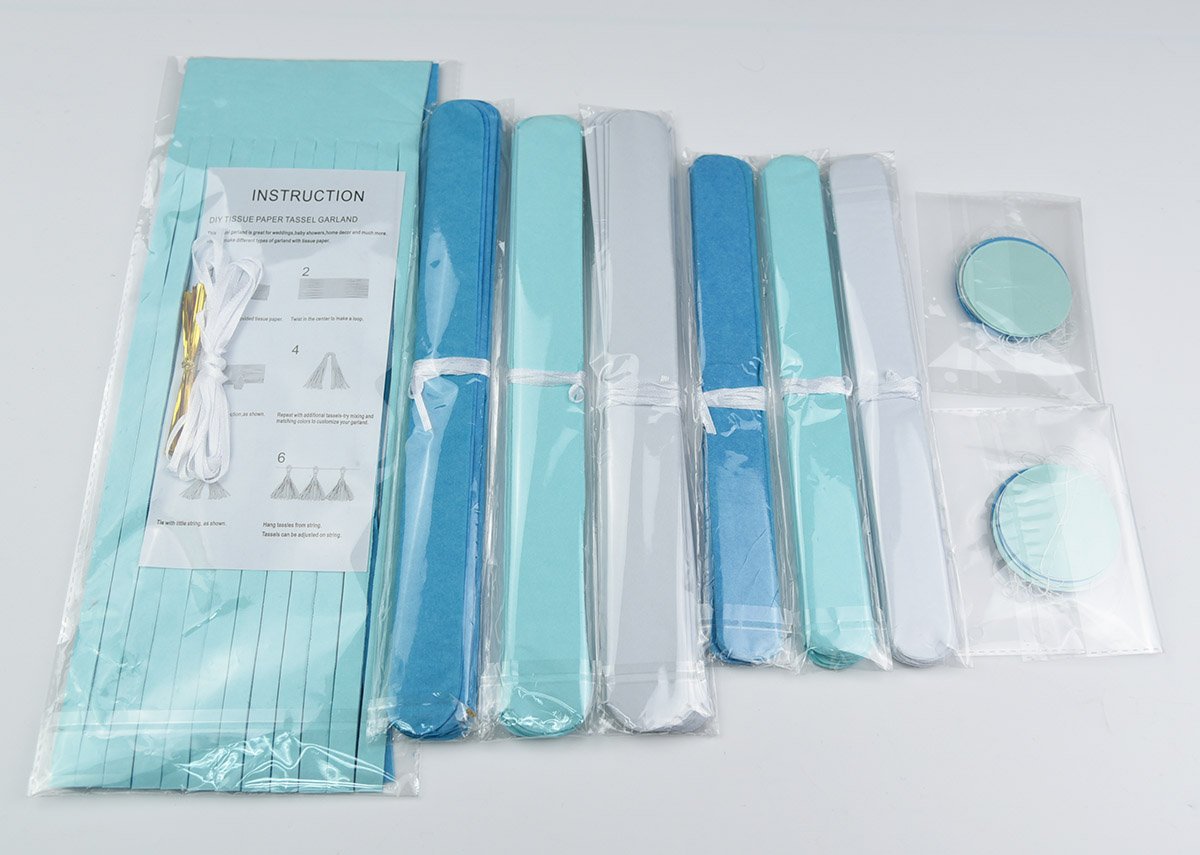 Birthday Party Decorations Baby Blue White Turquoise Blue Tissue