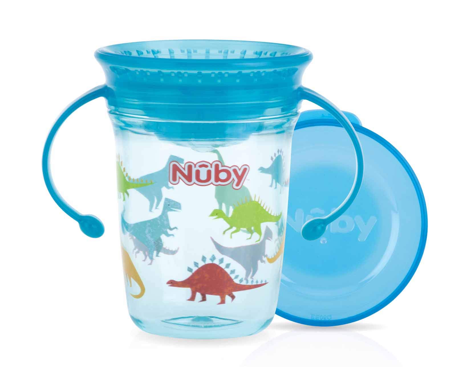 Nûby TritanTM 360° Wonder Cup with Handles, Aqua 240 ml, 6 Months