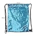 MHJY Sequin Bag Mermaid Drawstring Backpack Sports Beach Dance Bag (Lake Blue/Sliver)