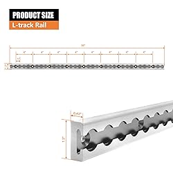 SALUINOKI 36" L-Track Rail Silver 4 Pack, 3ft