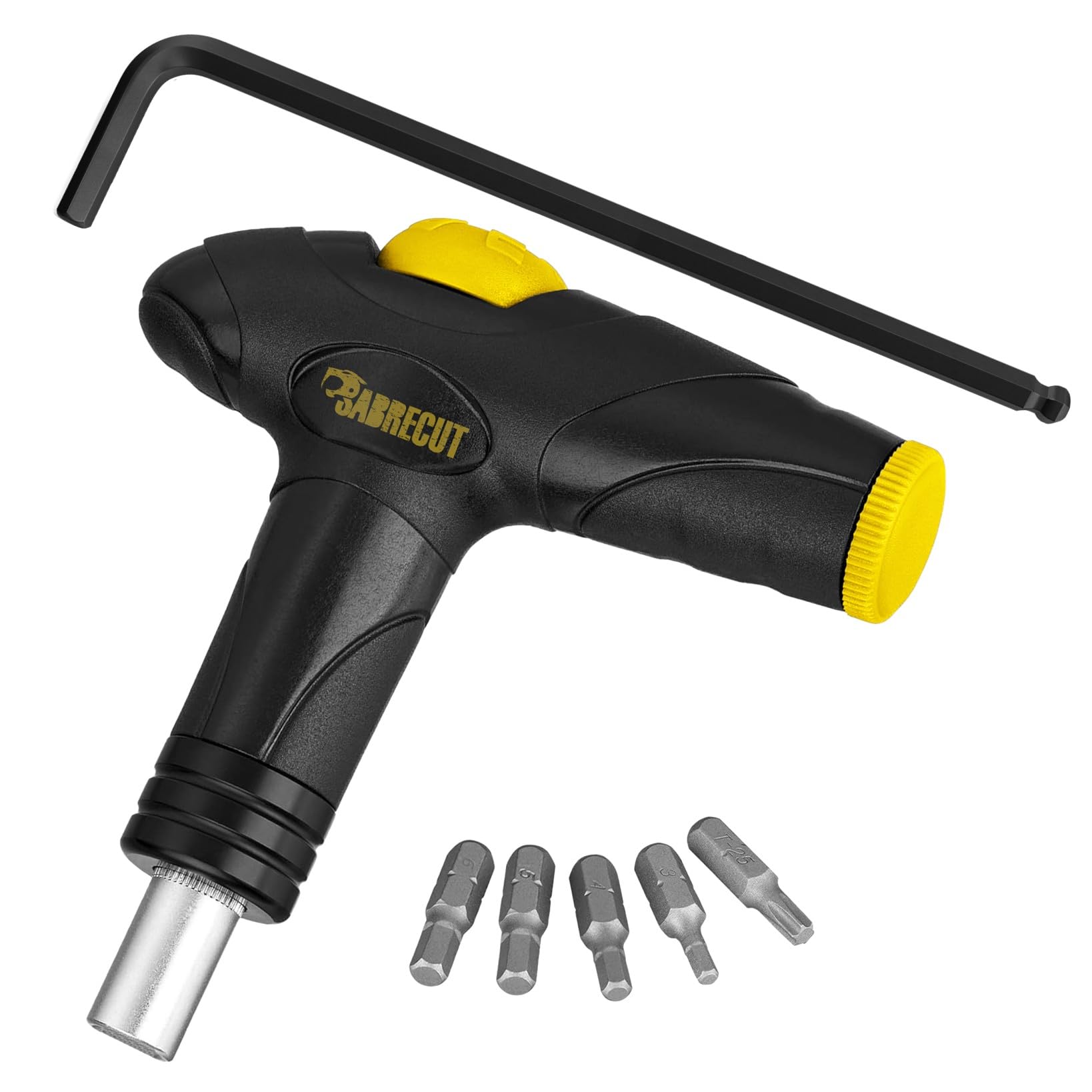 SabreCut 7 x SCBT01 Adjustable Torque Wrench Bicycle Multitool Kit - 5 Bits (H3 H4 H5 H6 TX25) 3 Torque Levels (4 5 6Nm) Lightweight and Portable for Road and Mountain Bike Maintenance