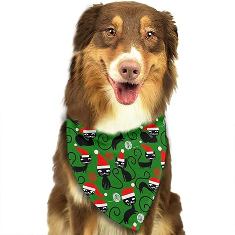 Sdltkhy Christmas Cat Cap Pet Bandana Washable Reversible Triangle Bibs Scarf - Kerchief for Small/Medium/Large Dogs & Cats