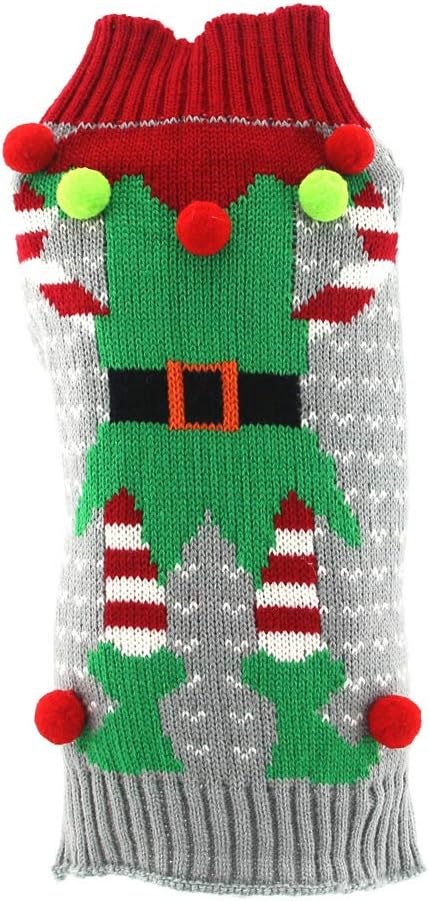 TENGZHI Pet Dog Christmas Sweater,Embroidered Reindeer Elf Clown Turtleneck Dog Ugly Sweaters christmas jumper For Small Medium Large Dogs,Knitwear Winter WarmPuppy Cat Xmas Clothes Costume - Image 4