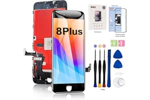 EFAITHFIX for iPhone 8 Plus LCD Screen Replacement Black 5.5 Inch Frame Assembly LCD Display 3D Touch Screen Digitizer with Repair Tools Kit Tempered Glass Screen Protector for A1864, A1897, A1898