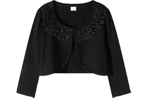 LUCKYGAL White Cardigan for Girls Shrug Sweaters Kids Lace Bolero for Party First Communion