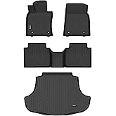 HAFIDI All Weather Car Floor Mats & Cargo Liner for Lexus ES 2019-2024 (ES350/ES300h) & 2025 ES300h Custom Fit Full Set Accessories - Black