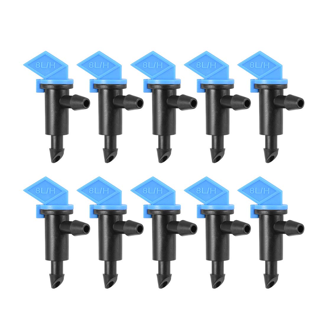 sourcing map Flag Dripper 2 GPH 8L/H Emitter Sprinkler for Garden Lawn Drip Irrigation Connect 4/7mm Hose, Plastic 25pcs