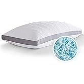 Meoflaw Cooling Queen Size Pillow, Shredded Memory Foam, Supports Back & Side Sleepers, Adjustable with Washable Cover