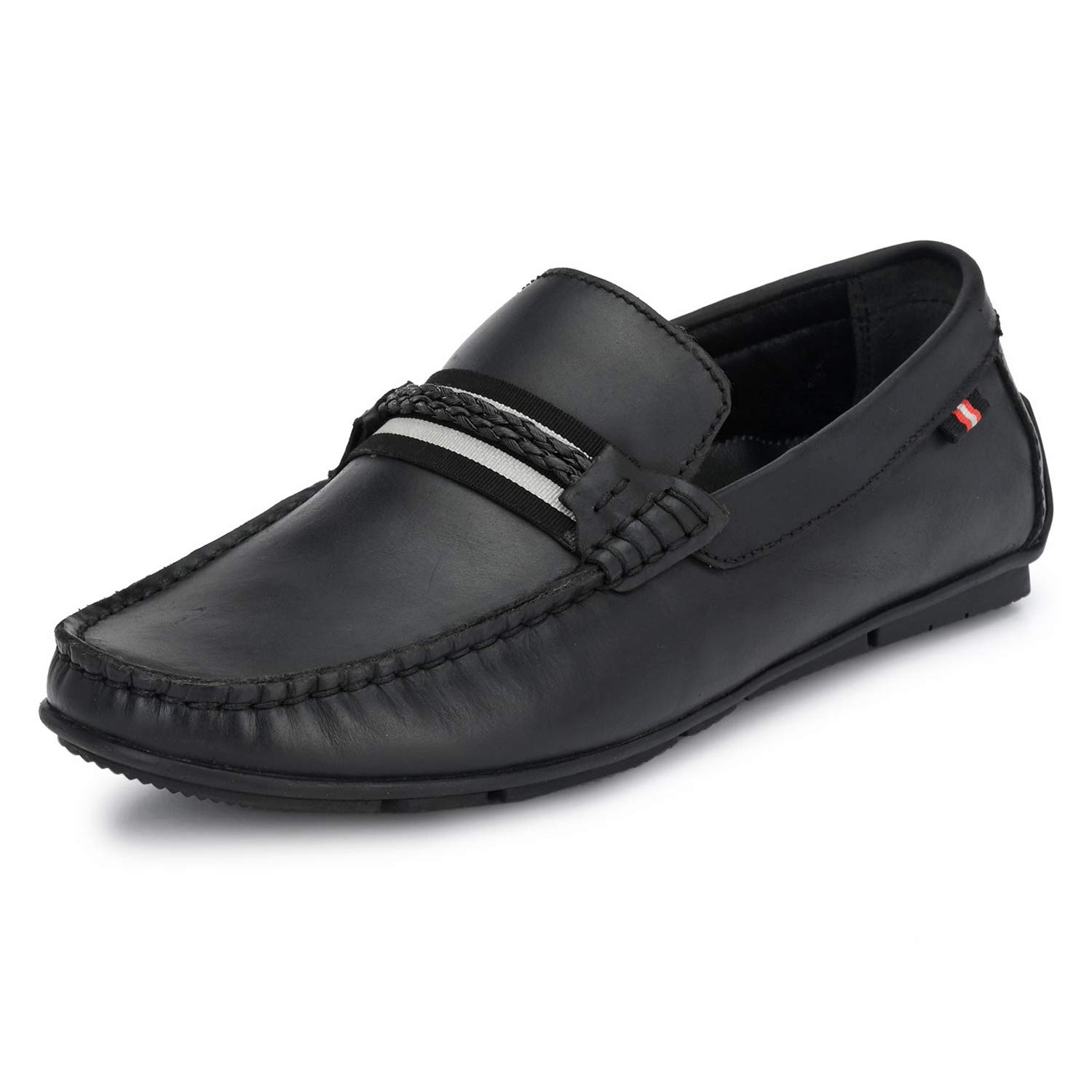 Buy HITZ Black Leather Loafer Shoes for Men at Amazon.in