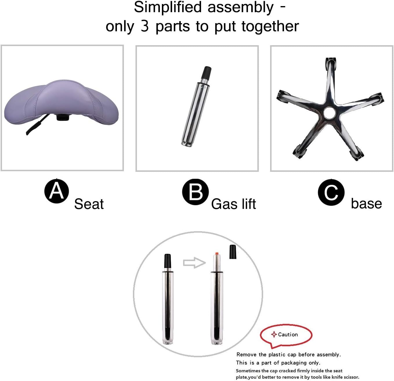 Kaleurrier Saddle Stool Rolling Swivel Height Adjustable with Wheels,Heavy Duty Anti-Fatigue Stool,Ergonomic Stool Chair for Lab,Clinic,Dentist,Salon,Massage,Office and Home Kitchen (Purple): Furniture & Decor