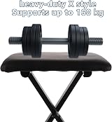 ASelected Keyboard Stool X Style Folding Piano Bench Adjustable Height view 4