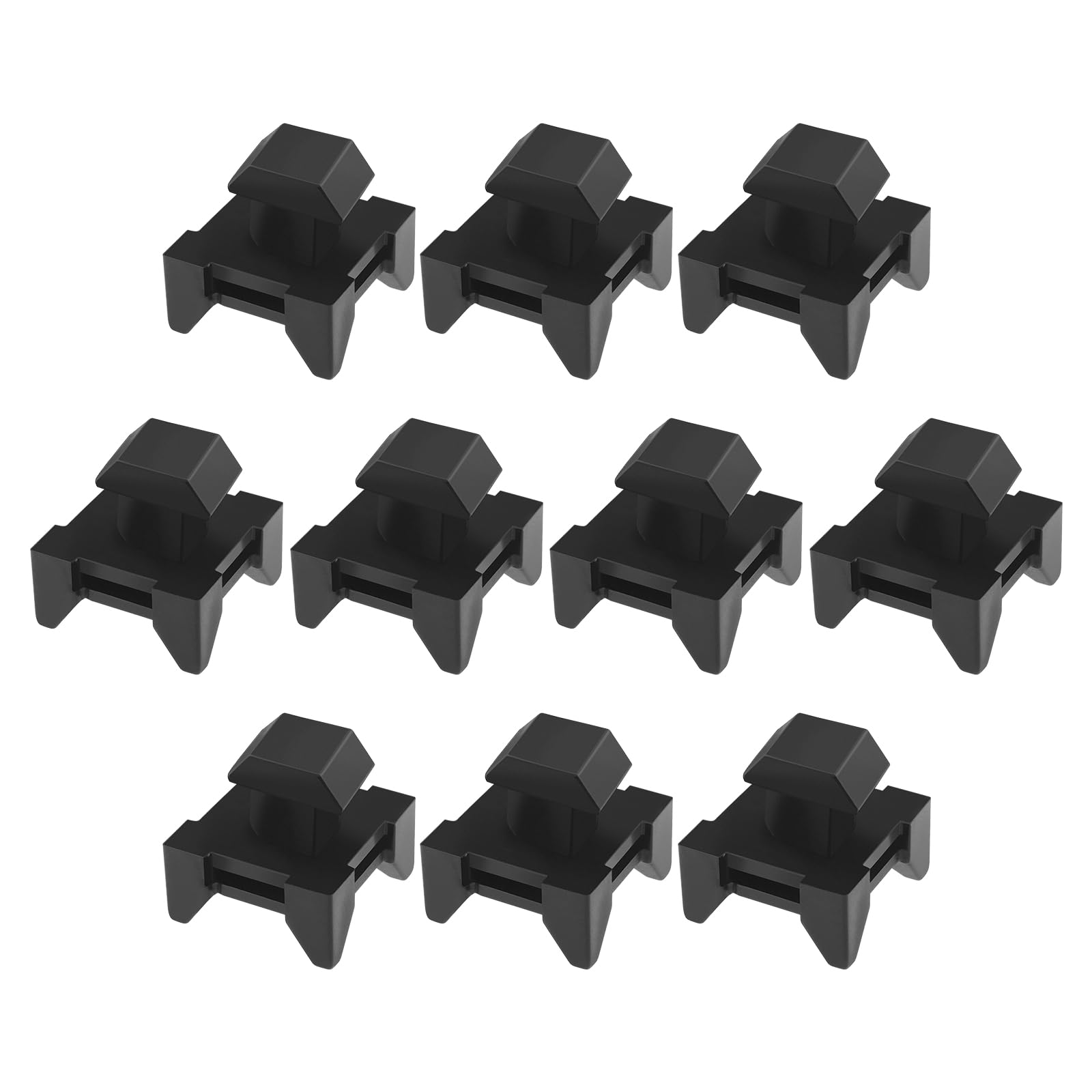 Be In Your Mind 10Pcs Cable Holder Groove Clips Wire Clips Holders Fit for European Standard 4545 Aluminum Profiles Cable Duct Installation Blocks Black 15x9.5mm