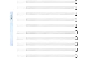 Oldhill Hook and Loop Cinch Straps Adjustable and Reusable - 10 Pack (24" x 1", White)