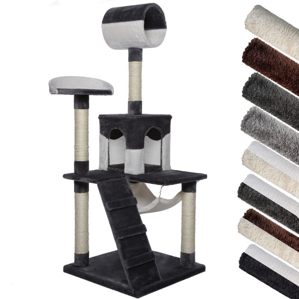 Rascador para gatos Árbol escalador arañar Juguete para Mascotas gris blanco