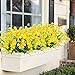 TEMCHY Artificial Daffodils Fake Flowers, 4 Bundles Yellow UV Resistant Faux Greenery Foliage Plants Shrubs for Garden, Wedding, Outside Hanging Planter, Farmhouse Indoor Outdoor Decor