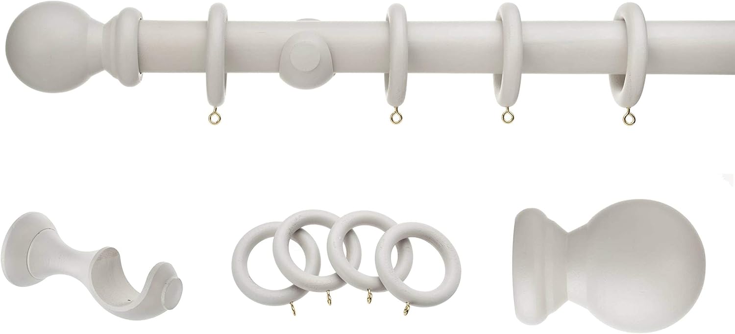 Universal Wooden Curtain Pole 35mm Grey 180 Cm Amazon Co Uk